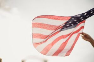 ESTA US travel — american flag beach memorial day 1