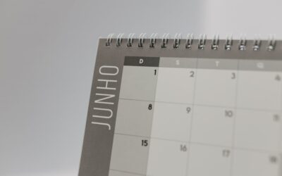 Close-up view of a spiral-bound calendar showing the month of June with a date grid.