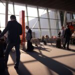 Business traveler with an approved ESTA business trip transit authorization