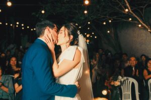 Couple celebrating a wedding, the focus of getting married on an ESTA in the USA