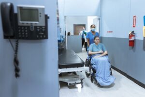 US hospital corridor, the setting for using an ESTA for medical treatment