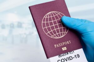 Boarding pass and passport ready after ESTA approval for US travel