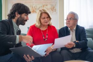 A person helping a family member apply for a US ESTA travel authorization online