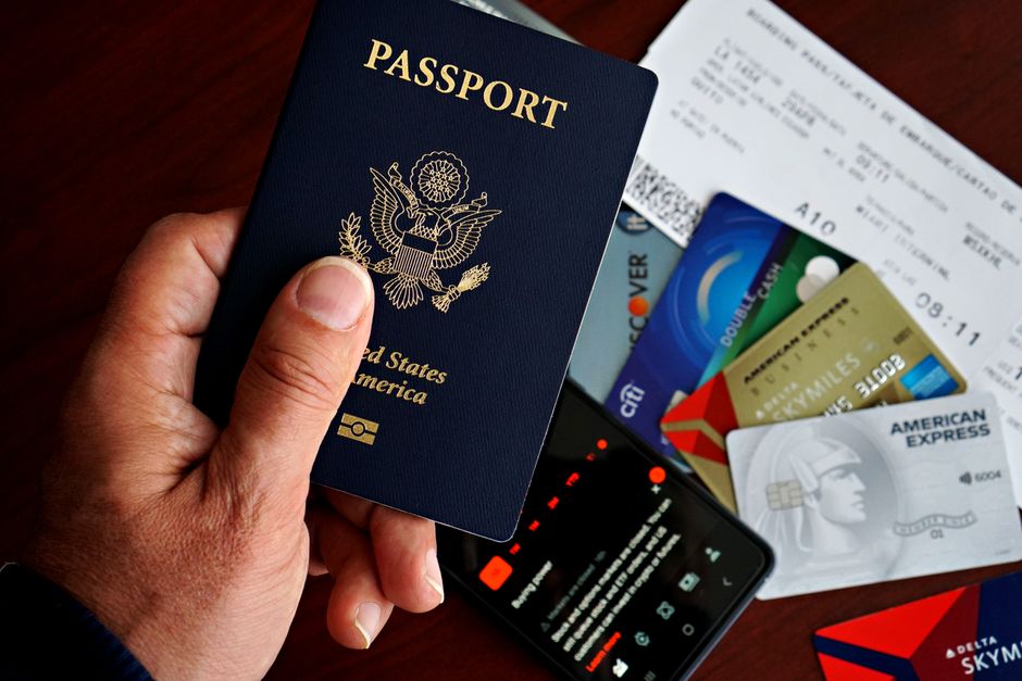US passport and travel documents prepared before a trip that could be affected by an ESTA refusal